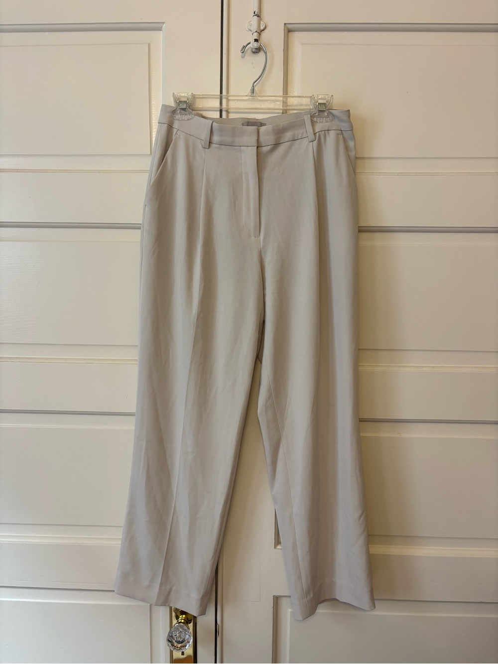 H&M Light Beige Wide-Leg Trousers